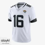 Alayki White American Football Jersey for Men | Contrast Sleeve Cuffs and Chest Emblem Smooth Stretch Finish SMAF115