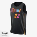 Alayki Black Basketball Jersey for Men | Multicolour Graphic Wordmark Smooth Stretch Finish SMBT103