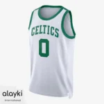 Alayki White and Green Basketball Jersey for Men | Ribbed Crew Collar Mesh-Panel Finish SMBT111