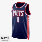 Alayki Navy and Red Basketball Jersey for Men | Star-Print Side Panel Mesh-Panel Finish SMBT116