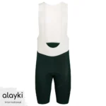 Alayki Forest Green Cycling Bib Shorts for Men | with Mesh Bib Straps Smooth Stretch Finish SMCL202