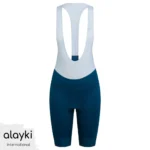 Alayki Teal Cycling Bib Shorts for Women | with High Waistband Smooth Stretch Finish SWCL203