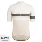 Alayki Cream and Grey Cycling Jersey for Men | with Chest Pocket Smooth Stretch Finish SMCL106
