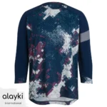 Alayki Navy Print Cycling Jersey for Men | Sublimated Graphics Brushed Knit Look SMCL109