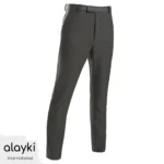 Alayki Charcoal Grey Golf Trousers for Men | Satin-Trim Waistband Lightweight Woven Finish SMGF302