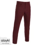 Alayki Burgundy Golf Trousers for Men | Five-Pocket Styling Lightweight Woven Finish SMGF303