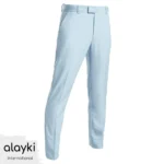 Alayki Ice Blue Golf Trousers for Men | Flat-Front Design Lightweight Woven Finish SMGF304