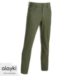 Alayki Olive Green Golf Trousers for Men | Five-Pocket Design Lightweight Woven Finish SMGF307