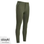 Alayki Olive Green Golf Leggings for Women | Zippered Hip Pocket Matte Performance Finish SWGF301