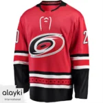Alayki Red Ice Hockey Jersey for Men | Black and White Lace-Up Collar Mesh-Panel Finish SMIH103