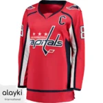 Alayki Red and Navy Ice Hockey Jersey for Women | Contrast Side Panel Mesh-Knit Finish SWIH103