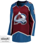 Alayki Maroon and Blue Ice Hockey Jersey for Women | Angled Hem Mesh-Knit Finish SWIH104
