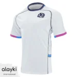 Alayki White Rugby Jersey for Men | Contrast Cuff Smooth Stretch Finish SMRB102