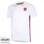 Alayki White and Red Rugby Jersey for Men | Side Panel Insert Smooth Stretch Finish SMRB104