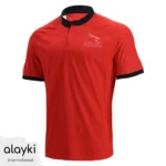 Alayki Red Rugby Jersey for Men | Tonal Sleeve Print Matte Performance Finish SMRB114