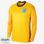 Alayki Yellow Long-Sleeve Goalkeeper Jersey for Men | Tonal Print Contrast Side Panel Smooth Stretch Finish SMSC112
