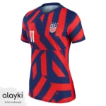Alayki Navy and Red Geometric Print Soccer Jersey for Women | Sublimated Graphics Fitted Cut Smooth Stretch Finish SWSC101