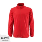 Alayki Red Full-Zip Tennis Jacket with Piped Pockets for Men | Stand Collar Smooth Stretch Finish SMTN204